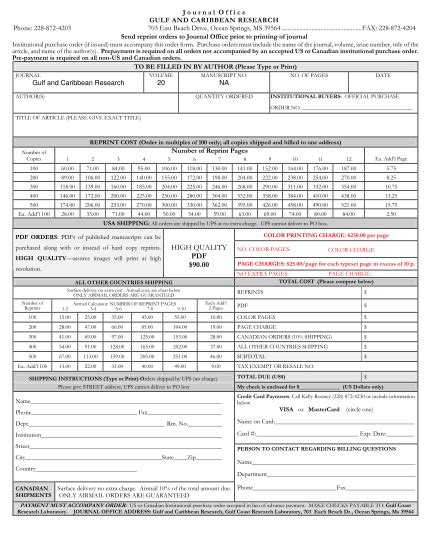 26 Reprint Order Form Free To Edit Download And Print Cocodoc