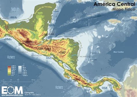 El Mapa Físico De América Central Mapas De El Orden Mundial Eom