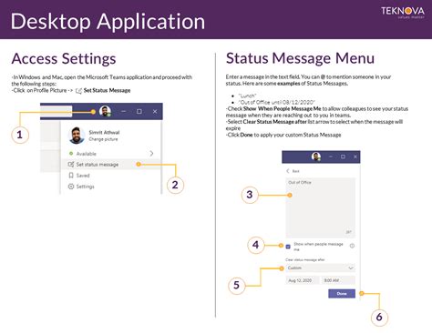 Microsoft Teams How To Set Status Messages Support Portal