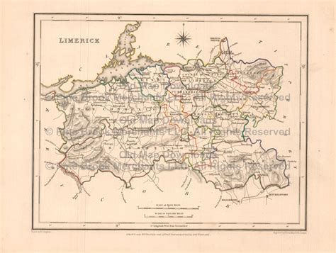 Limerick County Ireland Old Map Lewis 1837 Digital Image Scan Download