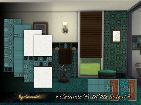 The Sims Resource Ceramic Field Tile In Teal