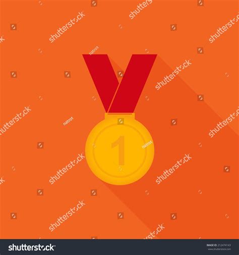 Gold Medal Icon Vector Stock Vector Royalty Free 212474143 Shutterstock