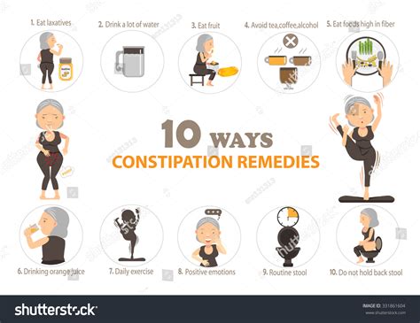 Remedies Constipation Info Graphicsvector Illustration Stock Vector