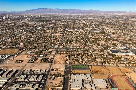 The City Grid Of Las Vegas Rises From The Nevada Desert See More