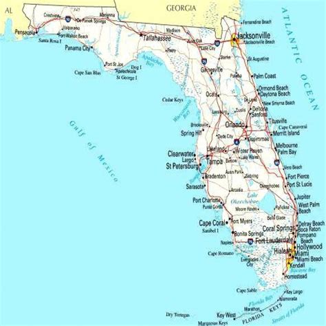 Map Of Florida Beaches Gulf Side Printable Maps