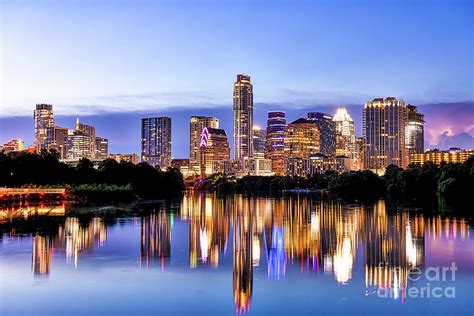 Stormy Austin Skyline Night Photograph By Bee Creek Photography Tod
