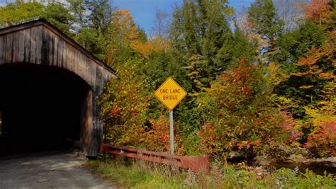 Waterville Vermont Covered Bridge Montgomery Covered Bridge With Fall