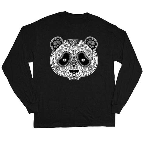 Decked Out Duds Long Sleeve T Shirts Mens Graphic Tees Panda Bear