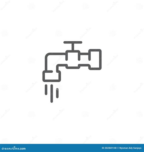 Faucet And Drop Icon Color Line Outline Vector Sign Linear Style