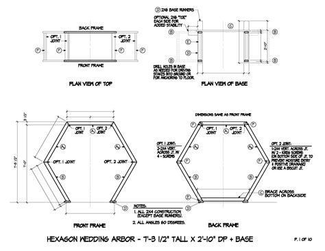 Construction Plans For Hexagon Wedding Arbor Diy Wooden Arch Etsy Canada