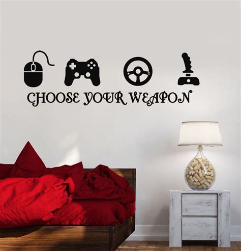 Gamer Vinyl Stickers Video Game Play Room Joystick Esports Wall Decal