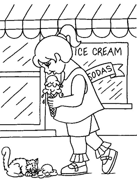 Coloring page ice cream free printable coloring pages. Girl Eating Ice Cream | FamilyCorner.com®