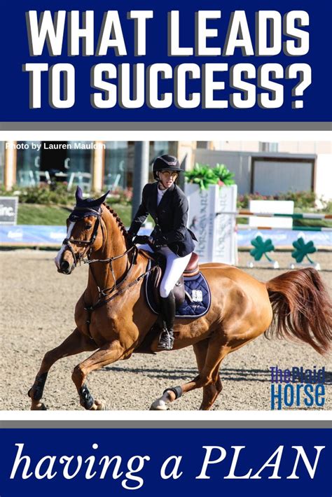 Finding Success By Planning Ahead The Plaid Horse Magazine Horse