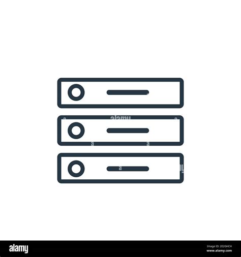 Servers Outline Vector Icon Thin Line Black Servers Icon Flat Vector