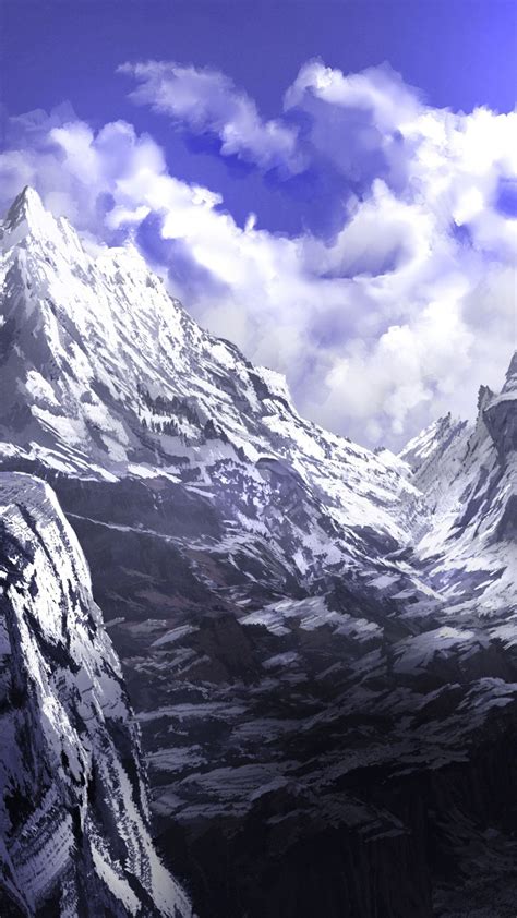 Anime Mountains Summit Art 1080x1920 Wallpaper Mountain Art