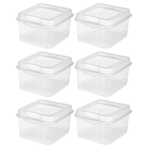 Sterilite Flip Top Storage Box Container Hinged Lid Plastic Clear 6