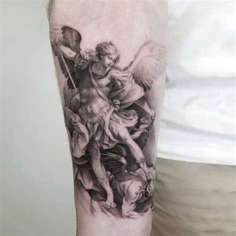 Michael The Archangel Forearm Tattoo