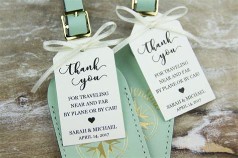 Destination wedding costs can add up quickly, keep your budget and your guests' budgets in mind when selecting your destination. luggage tag wedding favor - Wedding Decor Ideas