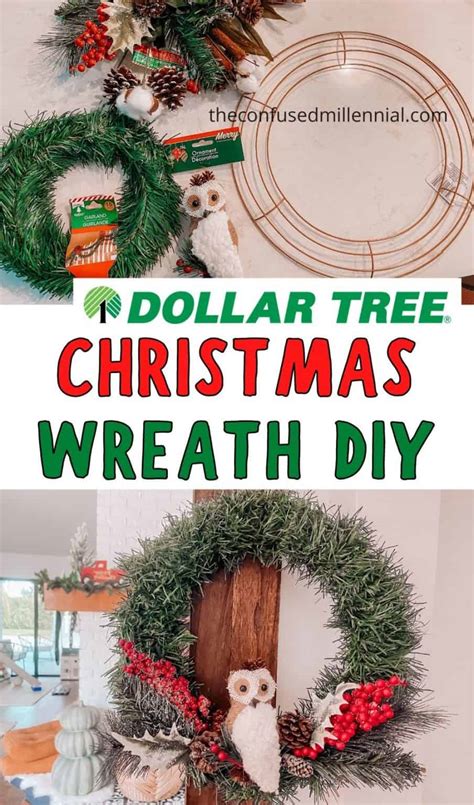 Diy Woodland Dollar Tree Christmas Wreath Only 6 The Confused