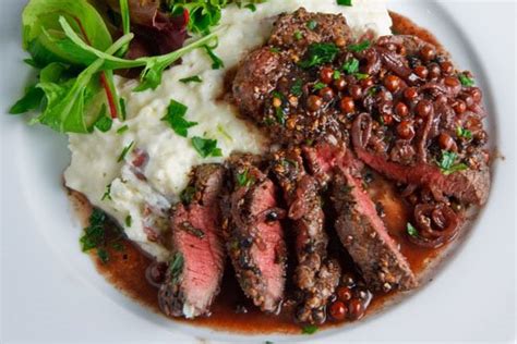 The potatoes and the herby chimmichuri sauce really put this one over the edge so don't skip on those! Steak Tenderloin in a Pink Peppercorn Sauce Recipe on ...