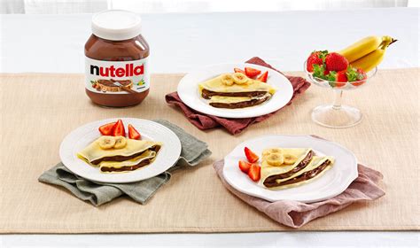 Ciasto Francuskie Z Bananem I Nutella - Naleśniki z kremem Nutella® i bananem, truskawkami | Nutella® - Nutella