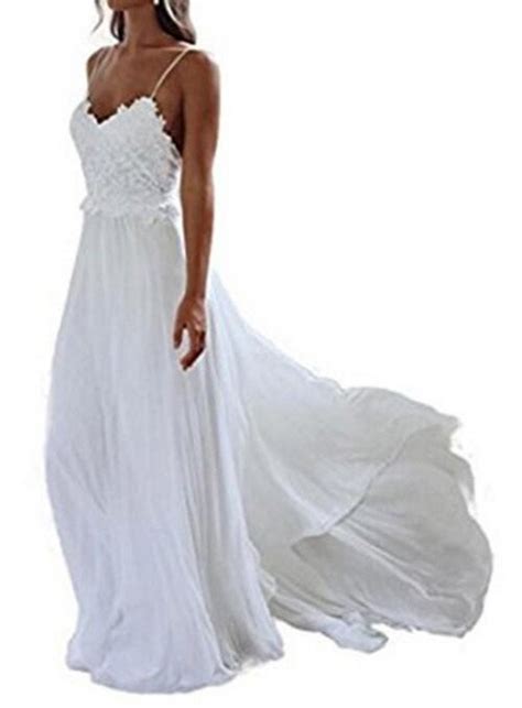 Formaldresses Spaghetti Straps Beach Lace Wedding Dress Plus Size Boho