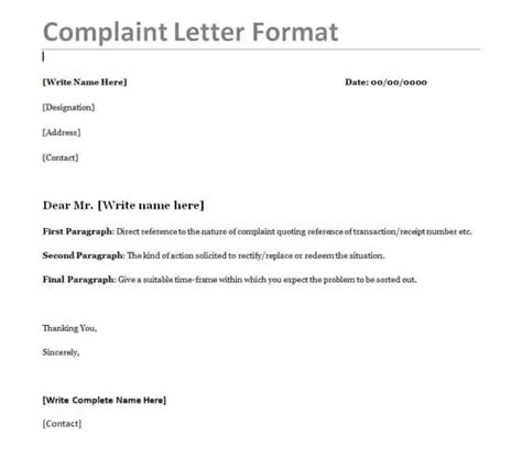 16 Professional Complaint Letter Templates And Formats Word Excel Fomats