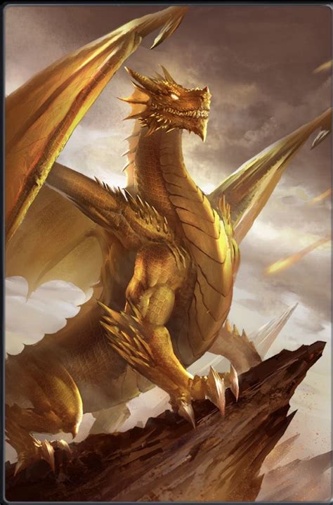 Goldscale Dragon Heroic Fantasy Fantasy Beasts Dark Fantasy Art