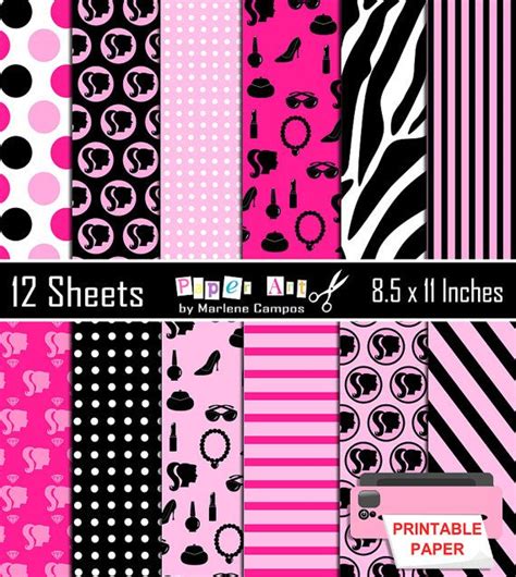 All Dolled Up Digital Papers Digital Papers Ladies Fashion Etsy
