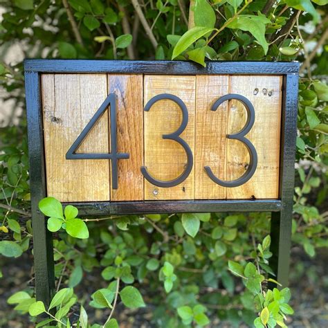 Address Stake Reclaimed Wood Address Sign For Garden Etsy
