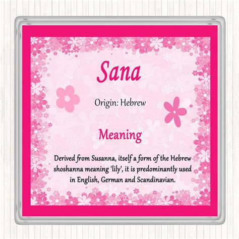 Sana Name Meaning Pink Certificate The Card Zoo