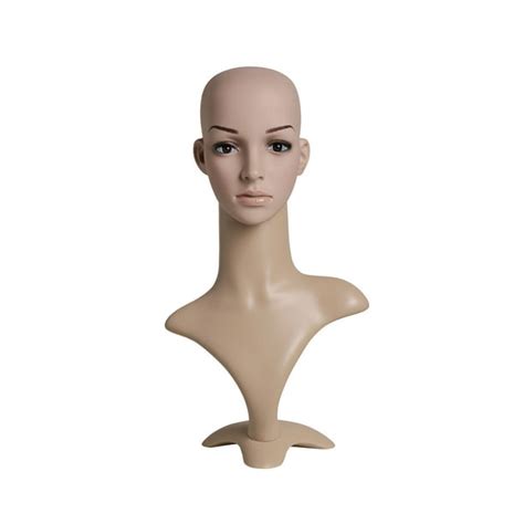 Female Plastic Mannequin Head With Base Height 19 Head
