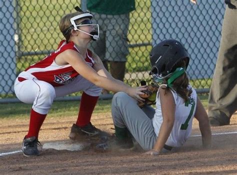 Clarksville Nationals Emberly Nichols Tags Out Greenvilles Anna