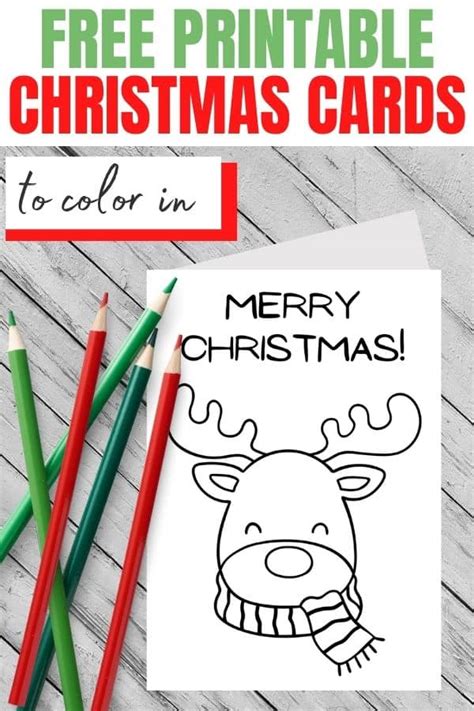 21 Printable Christmas Cards To Color Parties Made Personal