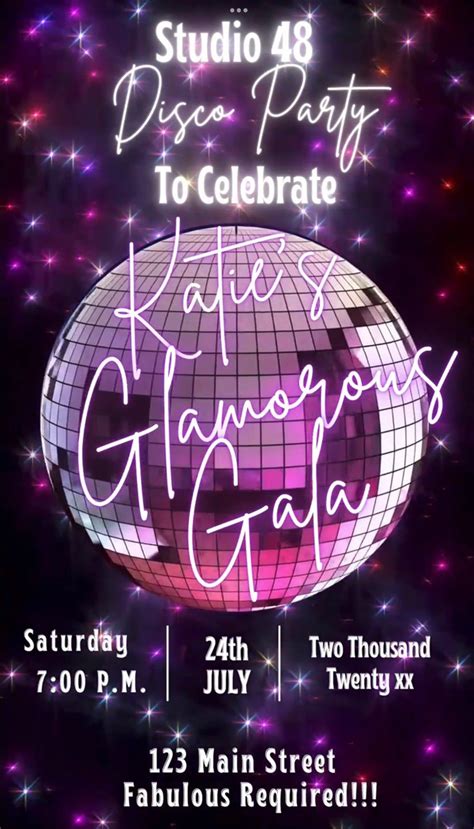 A Flyer For A Disco Party With The Words Kaleis Glamos Gala On It