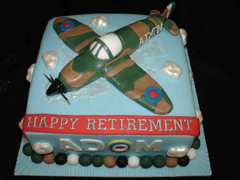 Spitfire Plane Retirement Fondant Cake