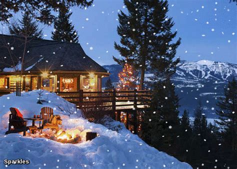 Cabin In Snowy Mountains Winter House Log Homes Log