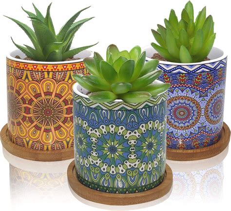 Succulent Pots Small Succulent Planters Bohemian Ceramic Flower Pot
