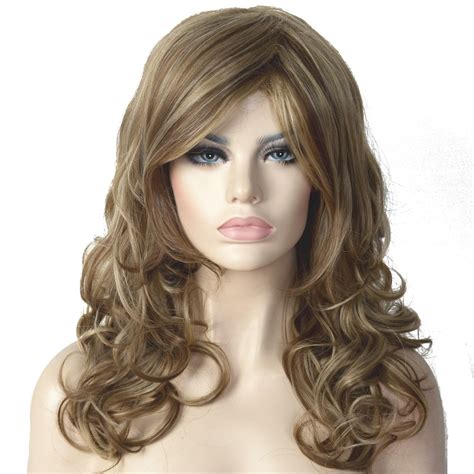 Strongbeauty Womens Wigs Natural Blonde Mix Long Curly Hair Synthetic