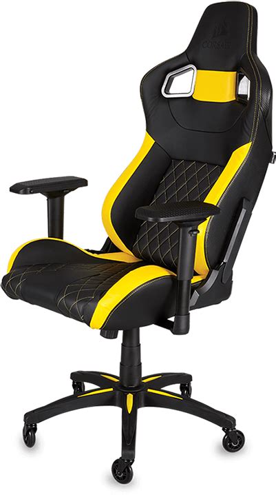 Download Hd Black And Yellow Gaming Chair Transparent Png Image