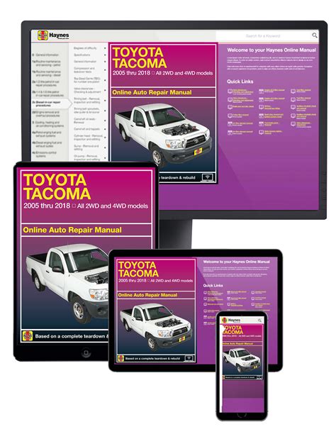 Toyota Tacoma Haynes Repair Manuals And Guides