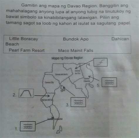 Gamitin Ang Mapa Ng Davao Region Banggitin Ang Mahahalagang Anyong