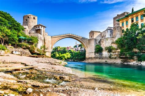 Mostar Bosnia And Herzegovina Stari Most Old Bridge Stock Image