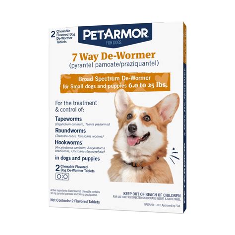 Petarmor 7 Way De Wormer For Puppies And Small Dogs 2 Chewable Tabs