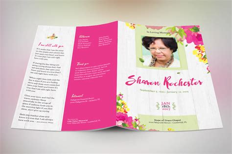 Floral Funeral Program Template By Godserv Designs Thehungryjpeg