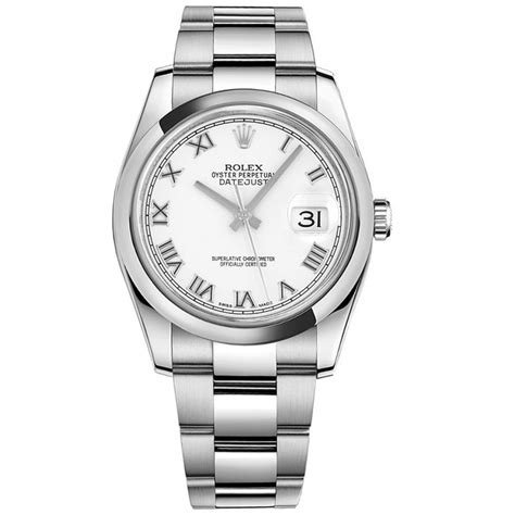 Rolex Datejust 36 White Roman Numeral Watch 116200 Whtrdo