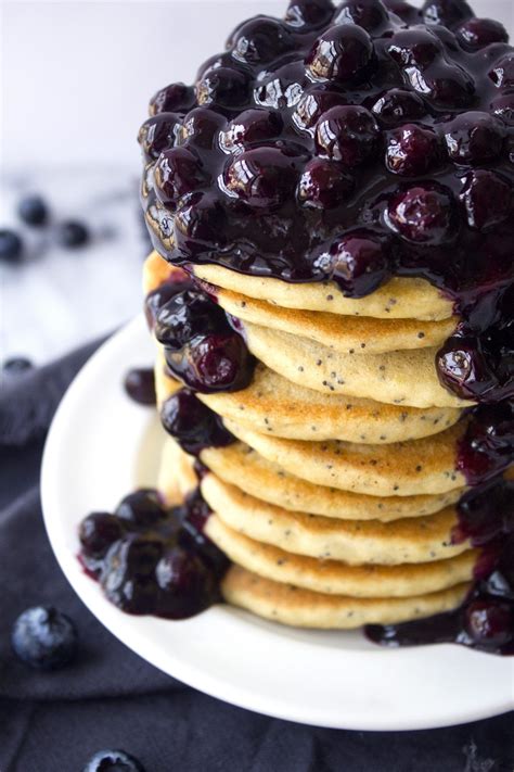 Blueberry Topped Lemon Poppy Seed Pancakes By Wifemamafoodie Quick