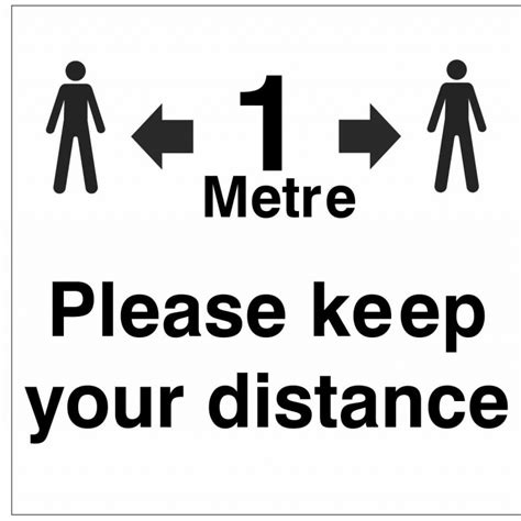 Please Keep Your Distance Stickers 55mm X 55mm 1 Metre