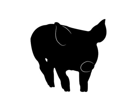 Premium Vector Vector Flat Pig Silhouette Isolated On White Background