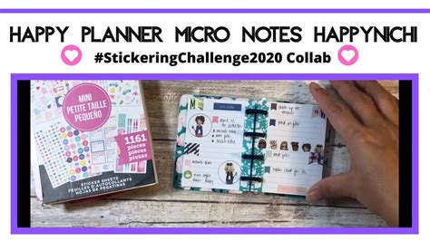 Stickering Challenge 2020 Collab Happy Planner Micro Happynichi Youtube